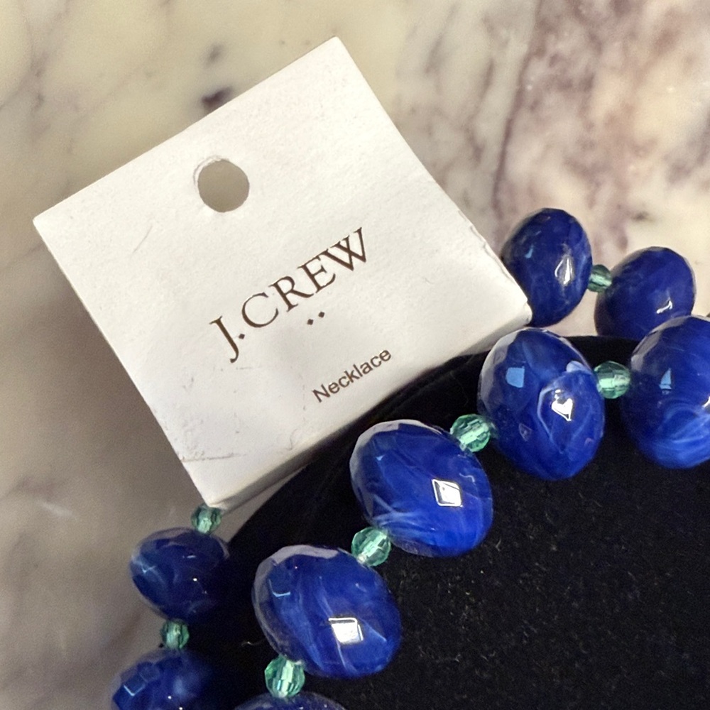 J. Crew Cobalt Blue Faceted Bead Necklace and Bracelet Set - Picture 2 of 7